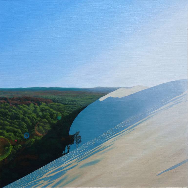 Original Landscape Painting by James Moore | Figurative Art on Wood | Dream Sequence