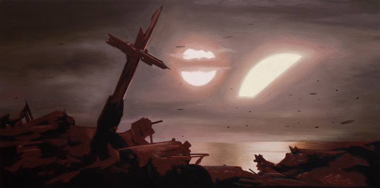 Original Landscape Painting by James Moore | Figurative Art on Wood | Everybody Needs Love & Adventure