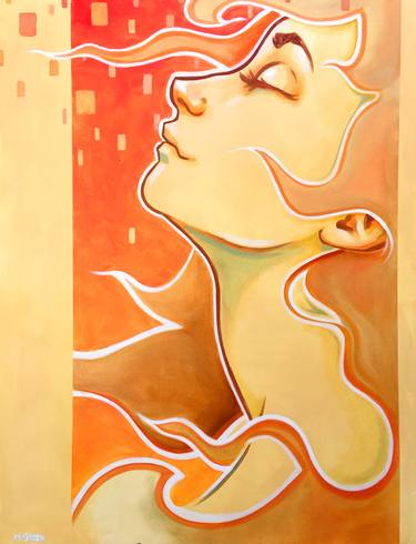 Original Art Deco Women Paintings by Monique van Steen