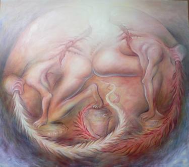 Print of Surrealism Nude Paintings by Kinga Lorincz