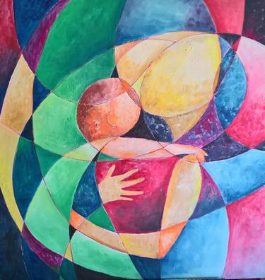 Original Cubism Love Painting by Nazar Haidri