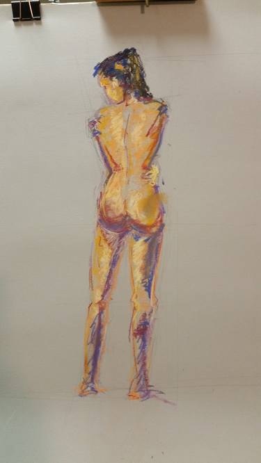 Original Expressionism Nude Drawings by Massimiliano Malimpensa