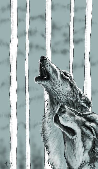 Original Symbolism Animal Mixed Media by Margaret Smith
