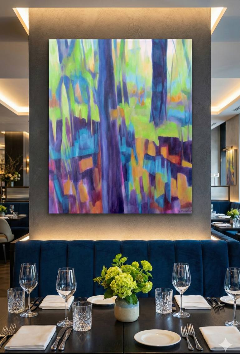 Original Abstract Expressionism Nature Painting by Sylvie Moncion