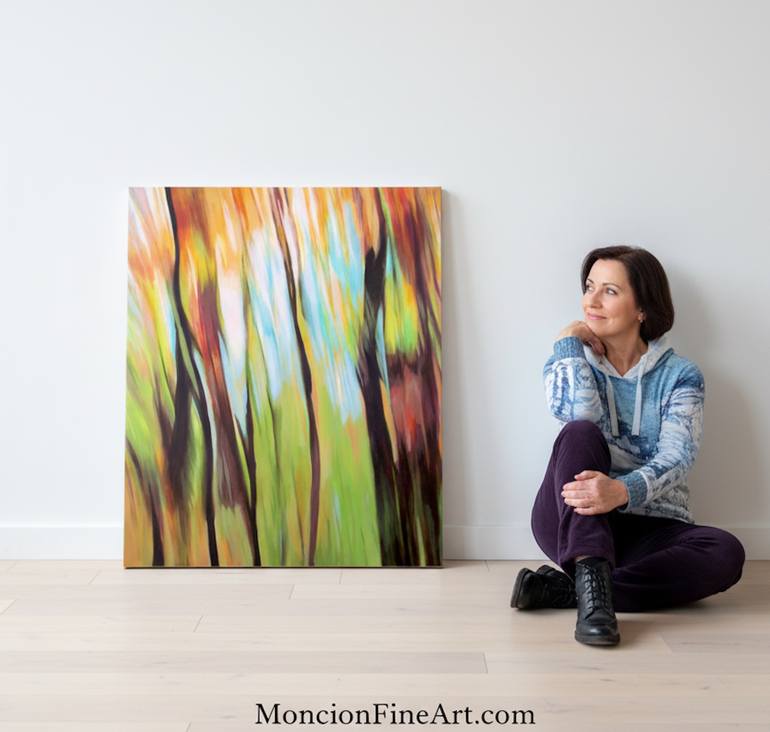 Original Abstract Expressionism Abstract Painting by Sylvie Moncion