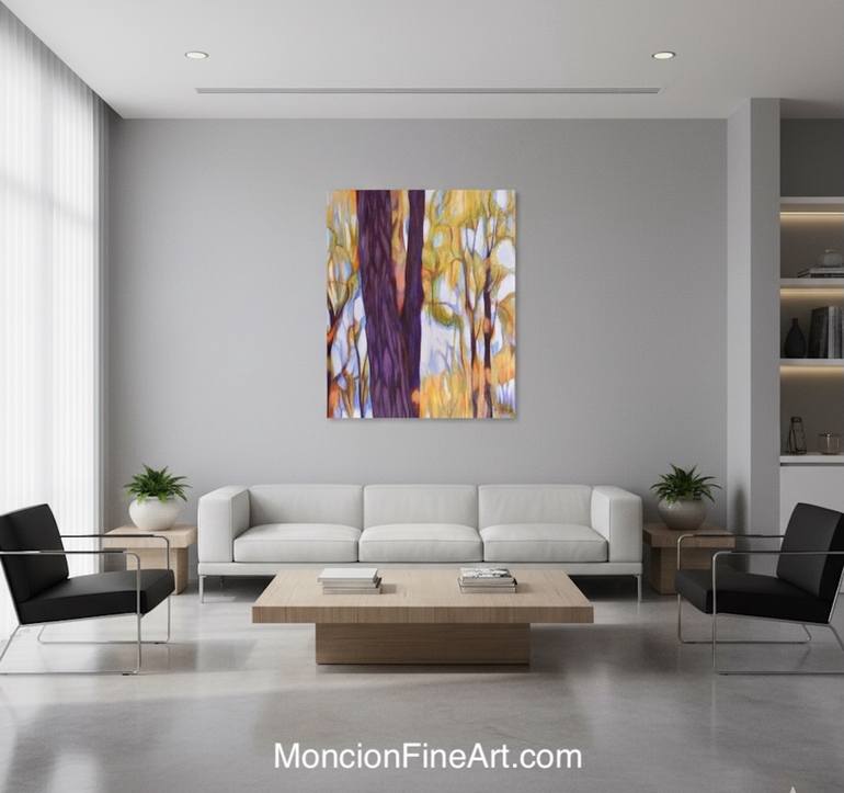 Original Abstract Expressionism Landscape Painting by Sylvie Moncion