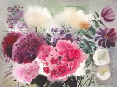 Original Floral Painting by Laila Balode
