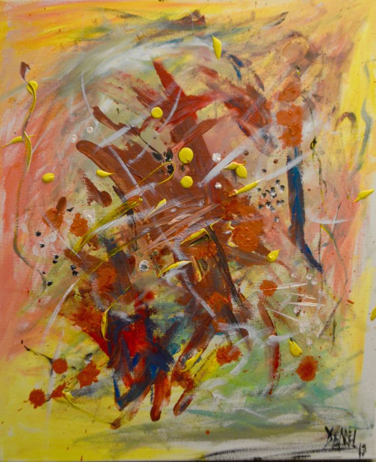 Original Expressionism People Painting by David Emmanuel Noel