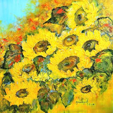 Print of Expressionism Floral Paintings by Gitta Landgraf