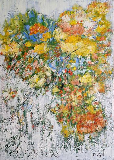 Original Abstract Floral Paintings by Gitta Landgraf