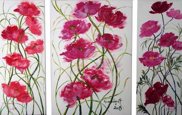 Original Fine Art Floral Paintings by Gitta Landgraf