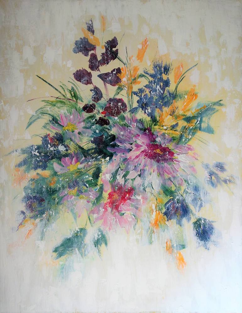 Original Impressionism Floral Painting by Gitta Landgraf
