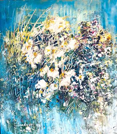 Original Abstract Floral Paintings by Gitta Landgraf