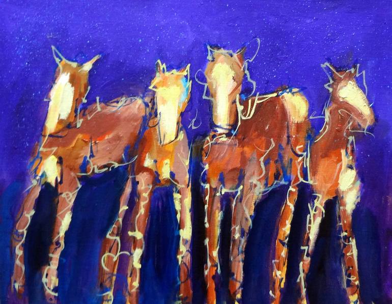 Original Abstract Horse Painting by Katy Hawk