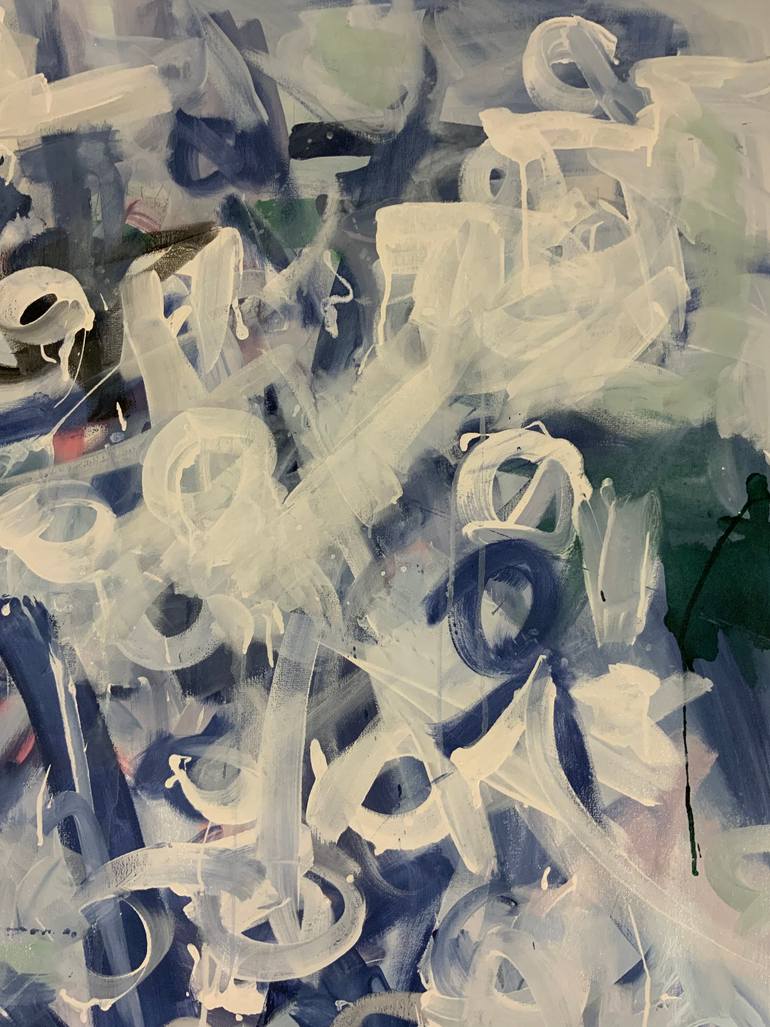 Original Abstract Expressionism Abstract Painting by Rodrigue Semabia