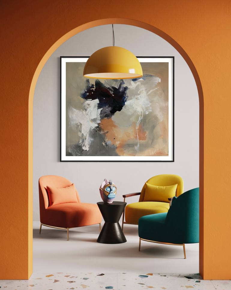 Original Abstract Expressionism Abstract Painting by Rodrigue Semabia