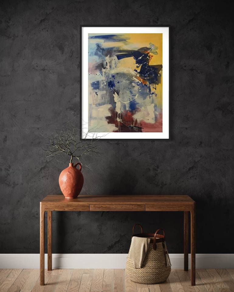Original Abstract Expressionism Abstract Painting by Rodrigue Semabia