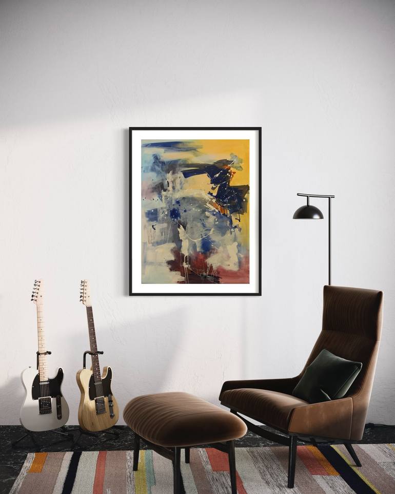 Original Abstract Expressionism Abstract Painting by Rodrigue Semabia