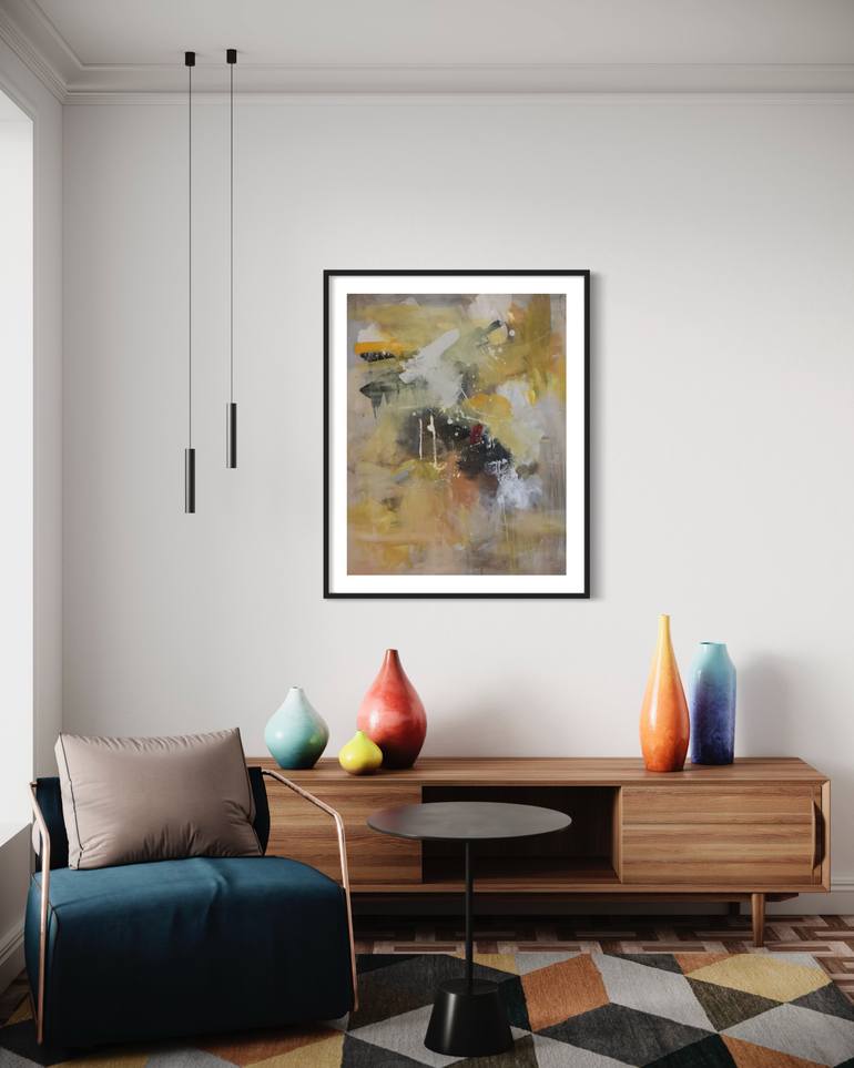 Original Abstract Expressionism Abstract Painting by Rodrigue Semabia