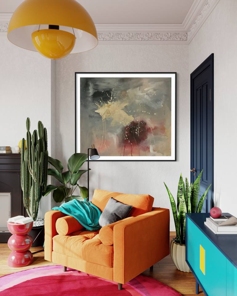 Original Abstract Expressionism Abstract Painting by Rodrigue Semabia