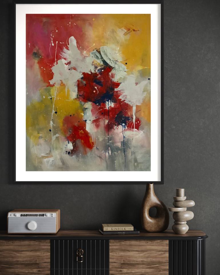 Original Abstract Expressionism Abstract Painting by Rodrigue Semabia