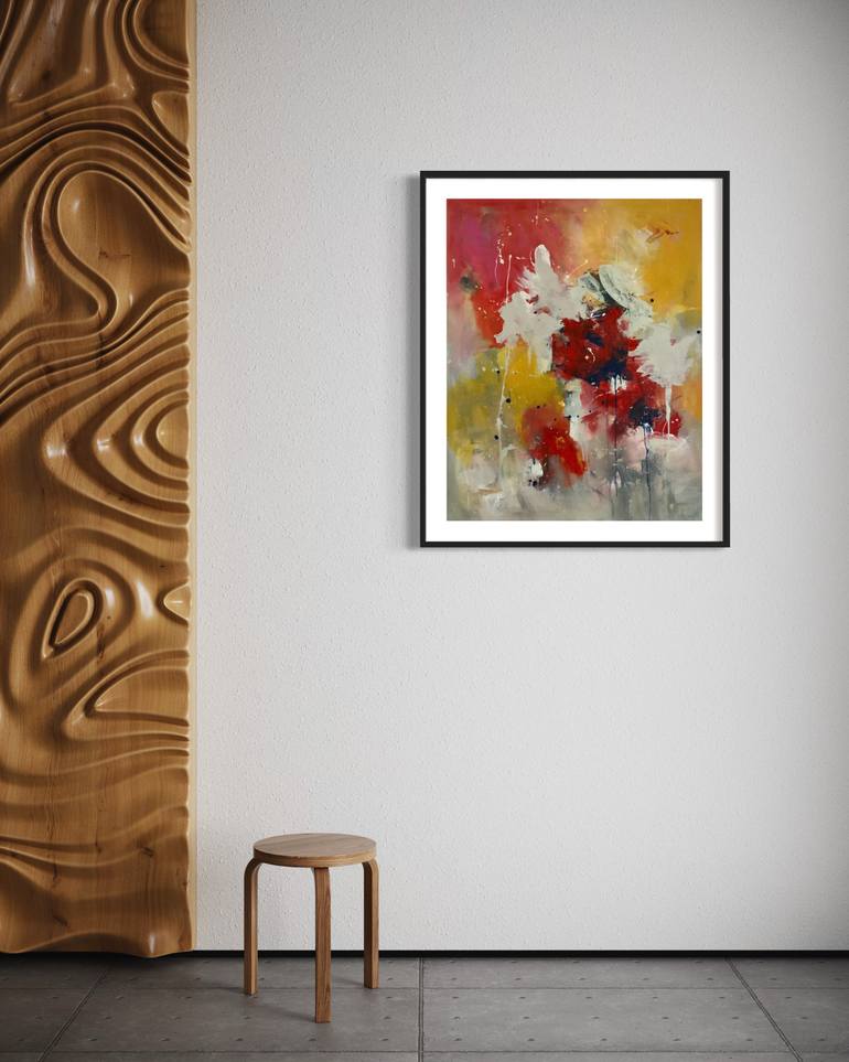 Original Abstract Expressionism Abstract Painting by Rodrigue Semabia