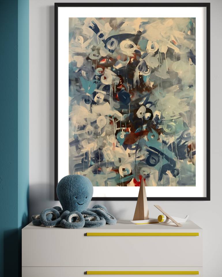 Original Abstract Expressionism Abstract Painting by Rodrigue Semabia