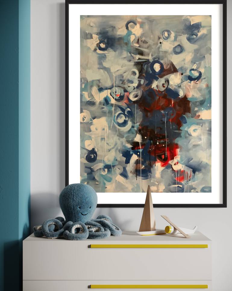 Original Abstract Expressionism Abstract Painting by Rodrigue Semabia