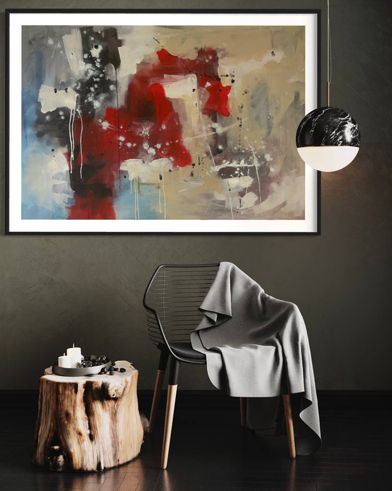 Original Abstract Expressionism Abstract Painting by Rodrigue Semabia