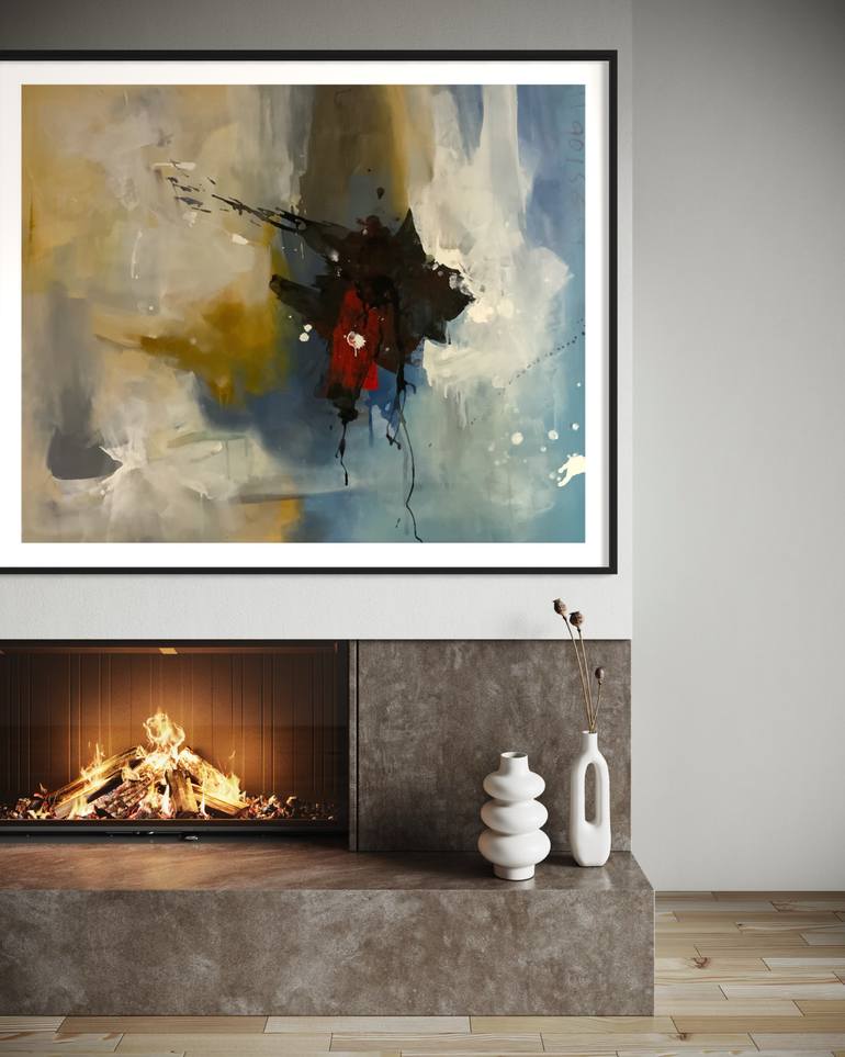 Original Abstract Expressionism Abstract Painting by Rodrigue Semabia