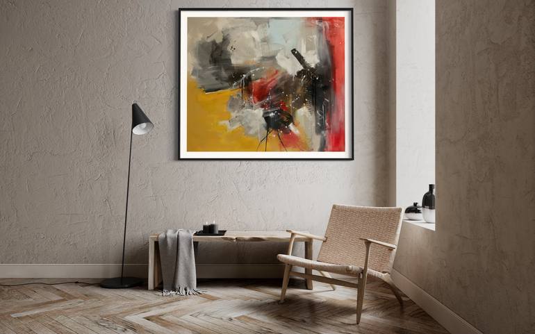 Original Abstract Expressionism Abstract Painting by Rodrigue Semabia