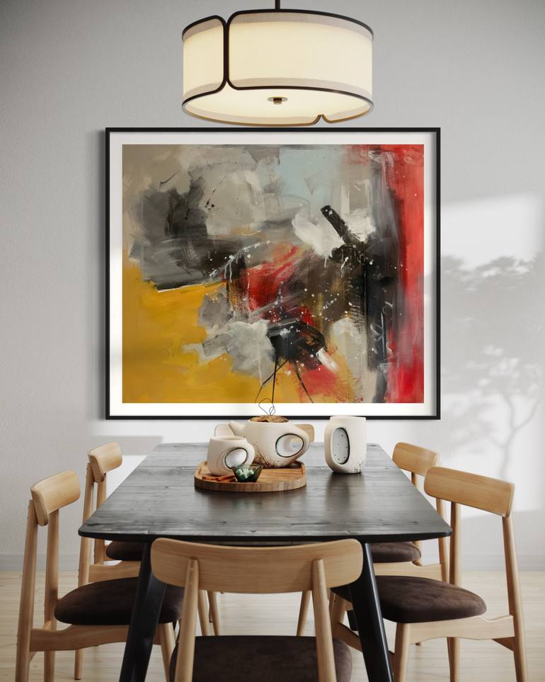 Original Abstract Expressionism Abstract Painting by Rodrigue Semabia