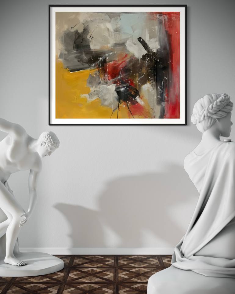 Original Abstract Expressionism Abstract Painting by Rodrigue Semabia