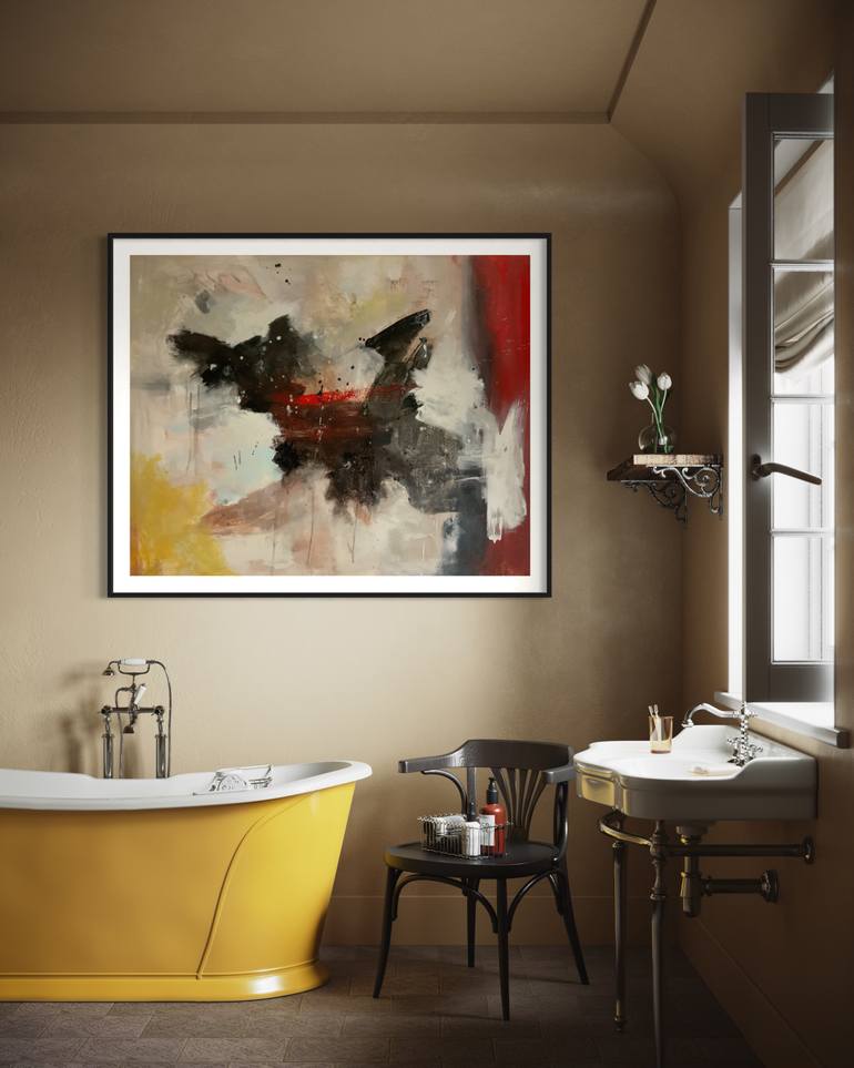 Original Abstract Expressionism Abstract Painting by Rodrigue Semabia