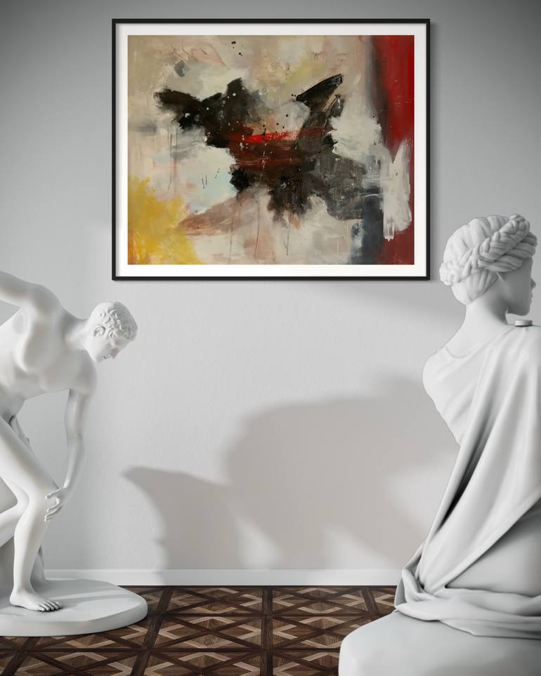 Original Abstract Expressionism Abstract Painting by Rodrigue Semabia