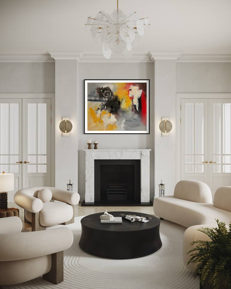 Original Abstract Expressionism Abstract Painting by Rodrigue Semabia