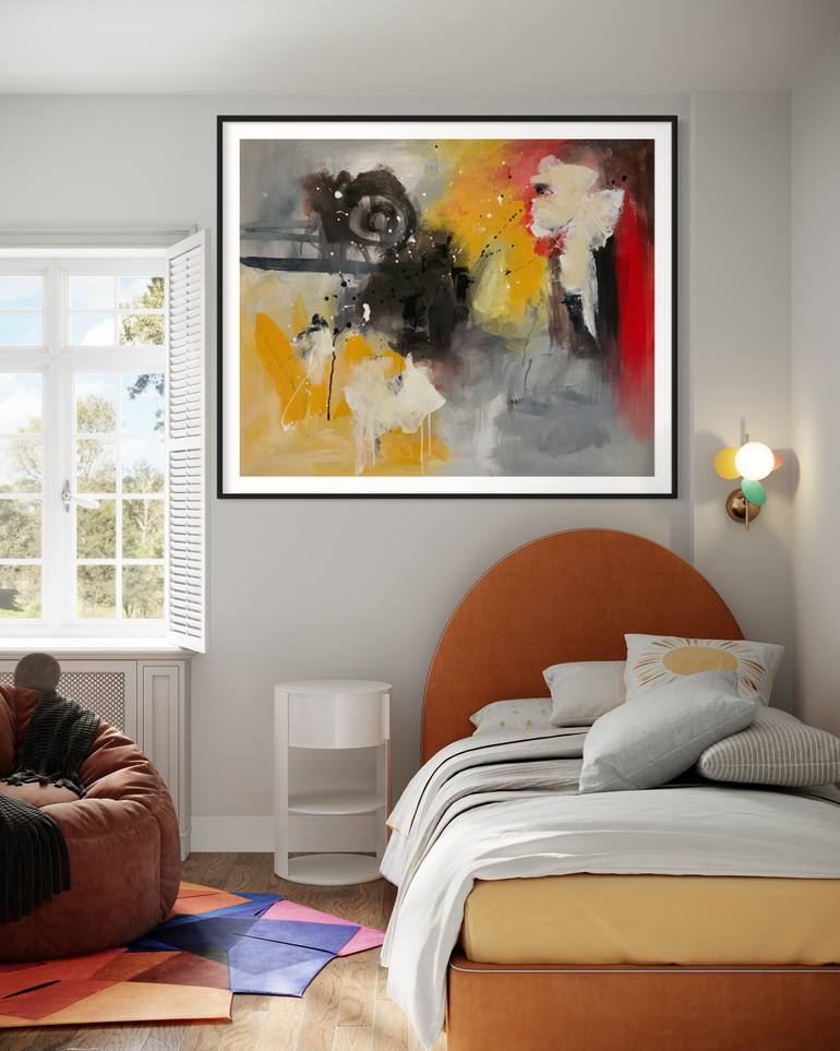 Original Abstract Expressionism Abstract Painting by Rodrigue Semabia
