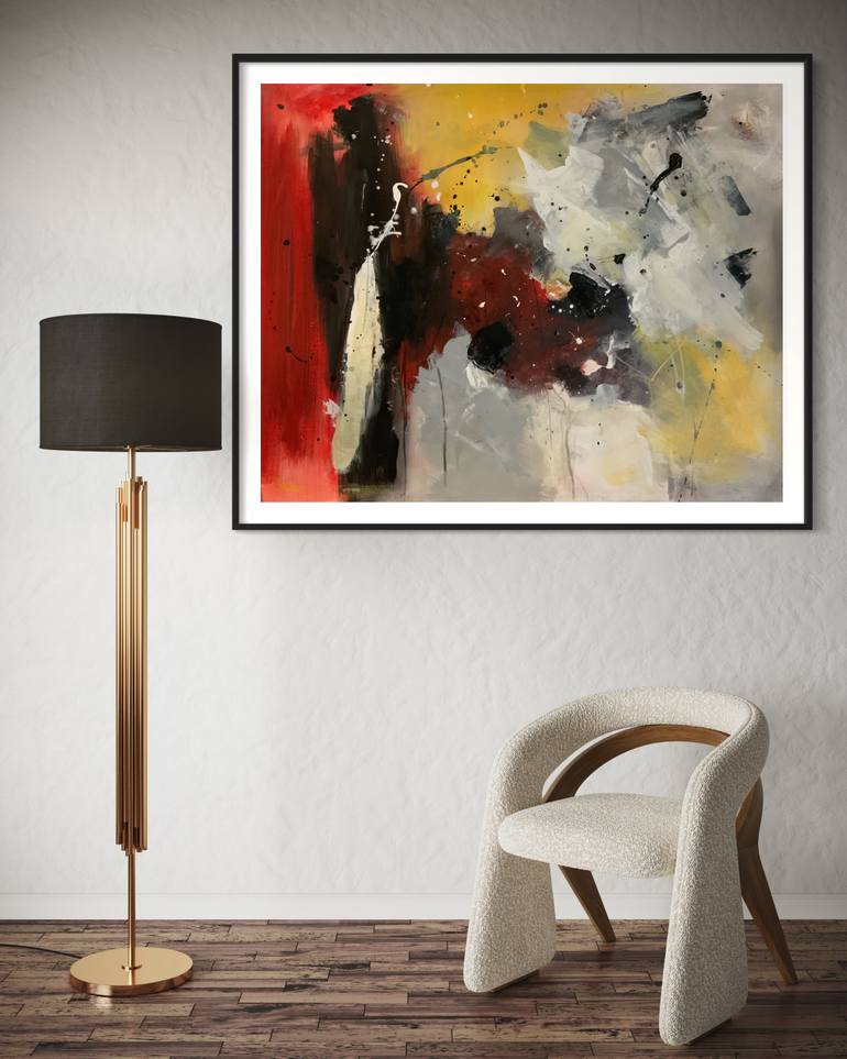 Original Abstract Expressionism Abstract Painting by Rodrigue Semabia