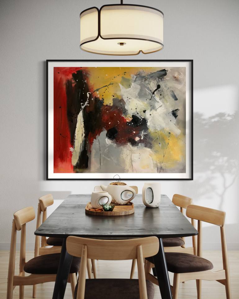 Original Abstract Expressionism Abstract Painting by Rodrigue Semabia