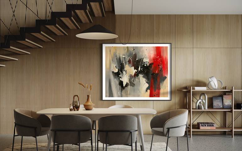 Original Abstract Expressionism Abstract Painting by Rodrigue Semabia