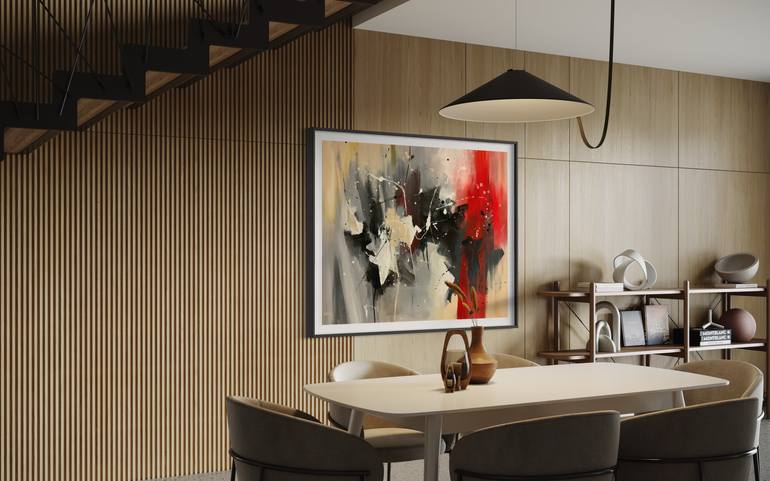 Original Abstract Expressionism Abstract Painting by Rodrigue Semabia