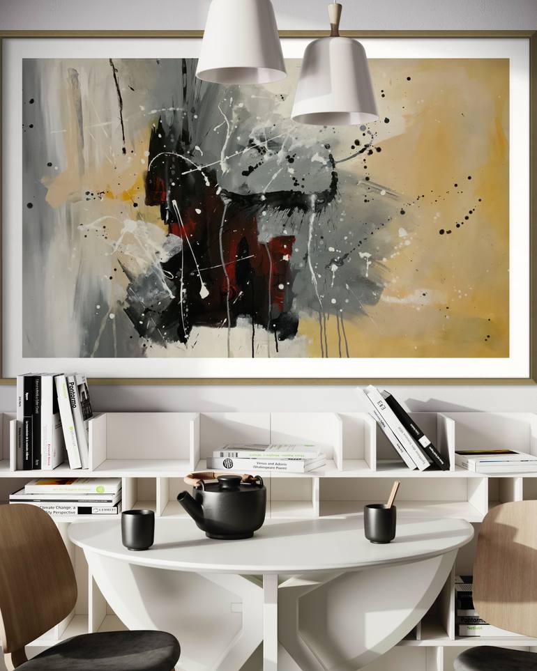 Original Abstract Expressionism Abstract Painting by Rodrigue Semabia