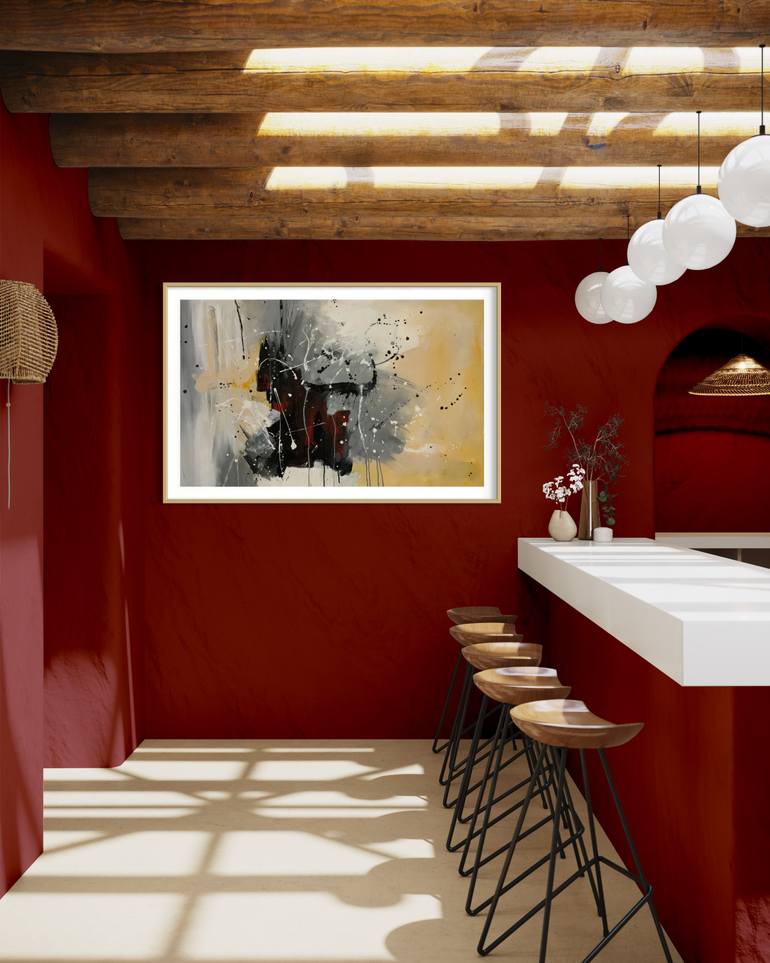 Original Abstract Expressionism Abstract Painting by Rodrigue Semabia