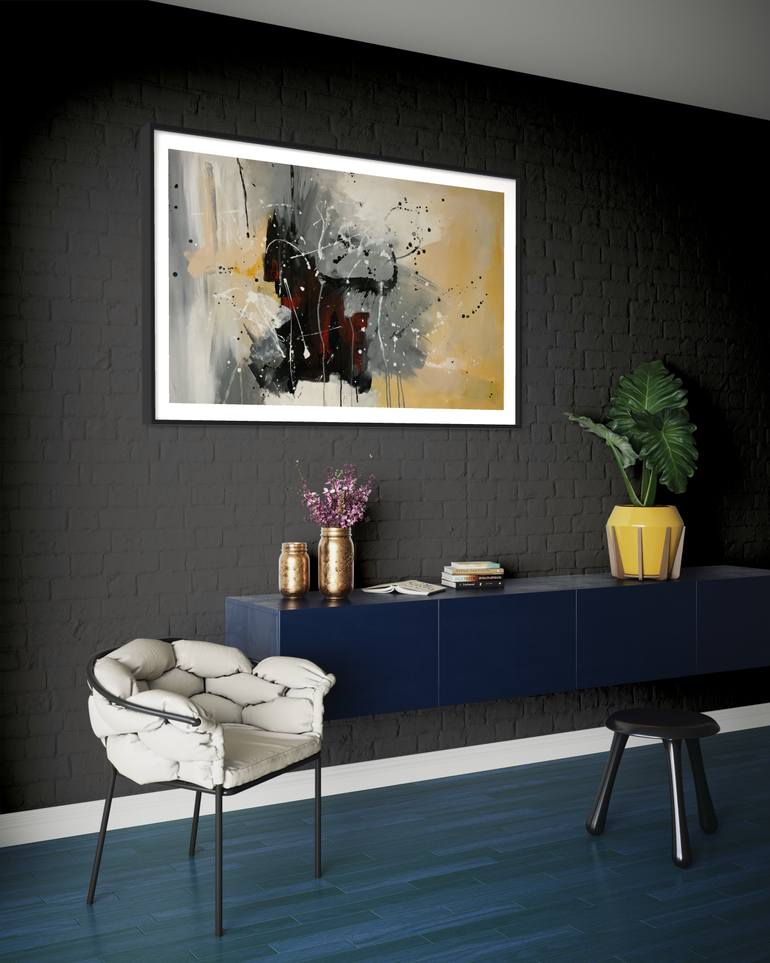 Original Abstract Expressionism Abstract Painting by Rodrigue Semabia