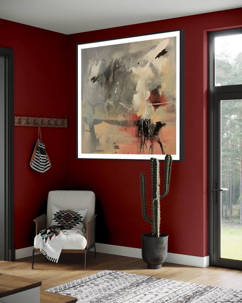 Original Abstract Expressionism Abstract Painting by Rodrigue Semabia