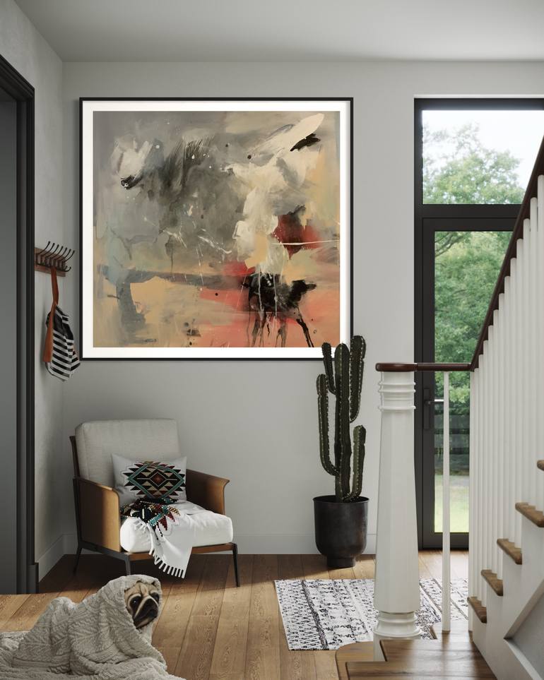 Original Abstract Expressionism Abstract Painting by Rodrigue Semabia