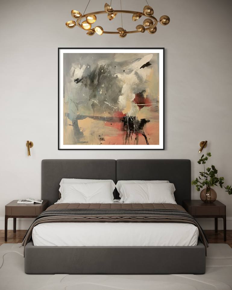 Original Abstract Expressionism Abstract Painting by Rodrigue Semabia