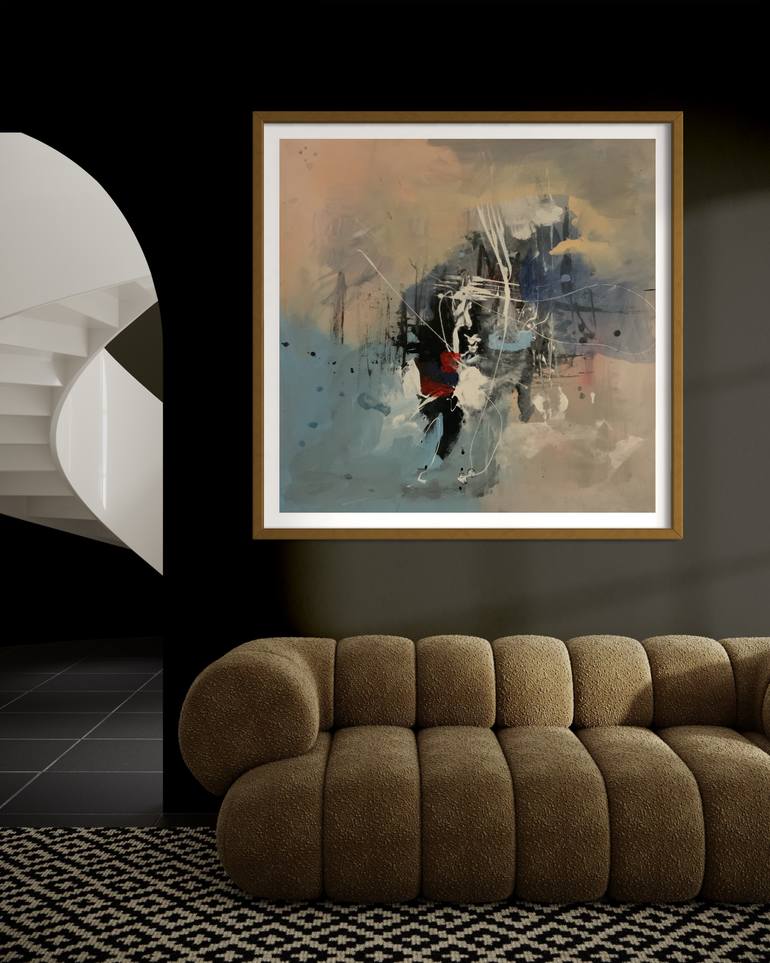 Original Abstract Expressionism Abstract Painting by Rodrigue Semabia