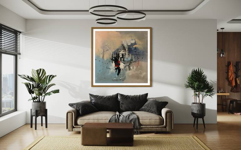 Original Abstract Expressionism Abstract Painting by Rodrigue Semabia