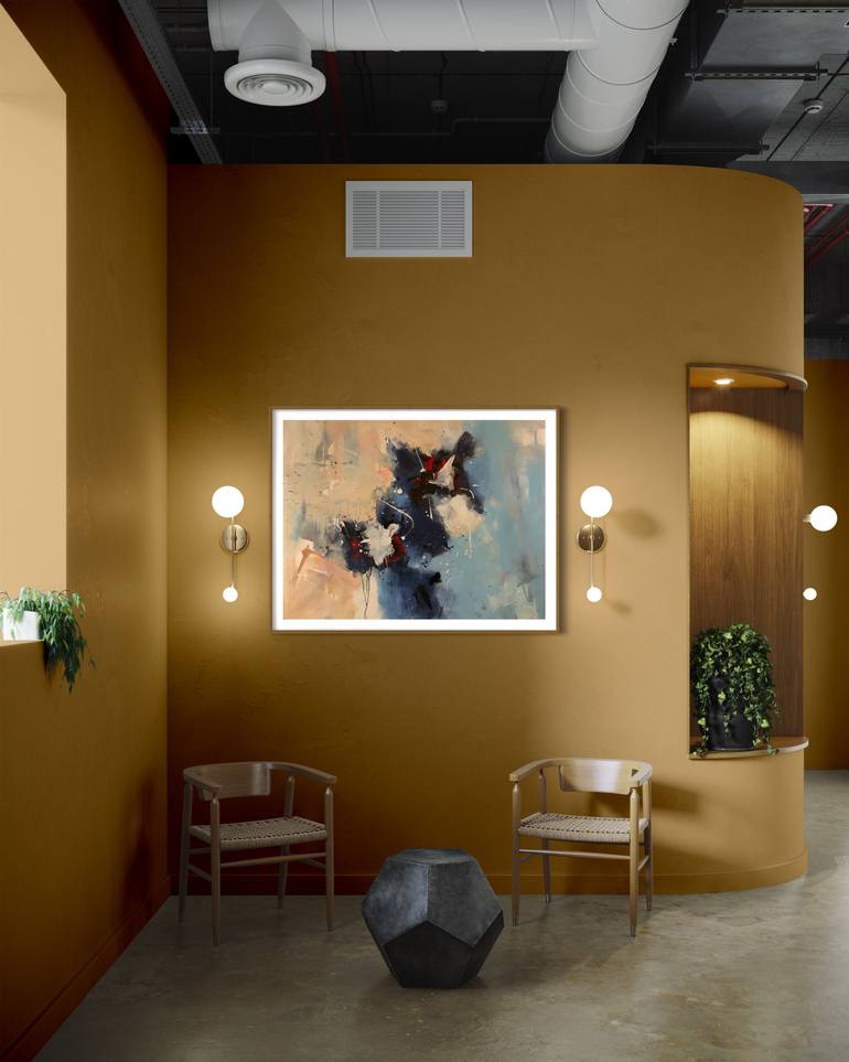 Original Abstract Expressionism Abstract Painting by Rodrigue Semabia